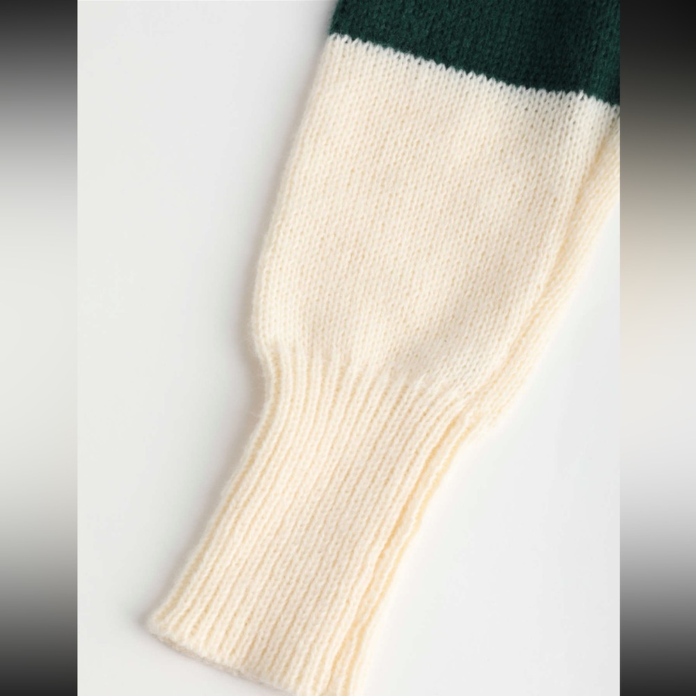 (SOLD) Green Striped Knitted Sweater - Picture 5 of 7